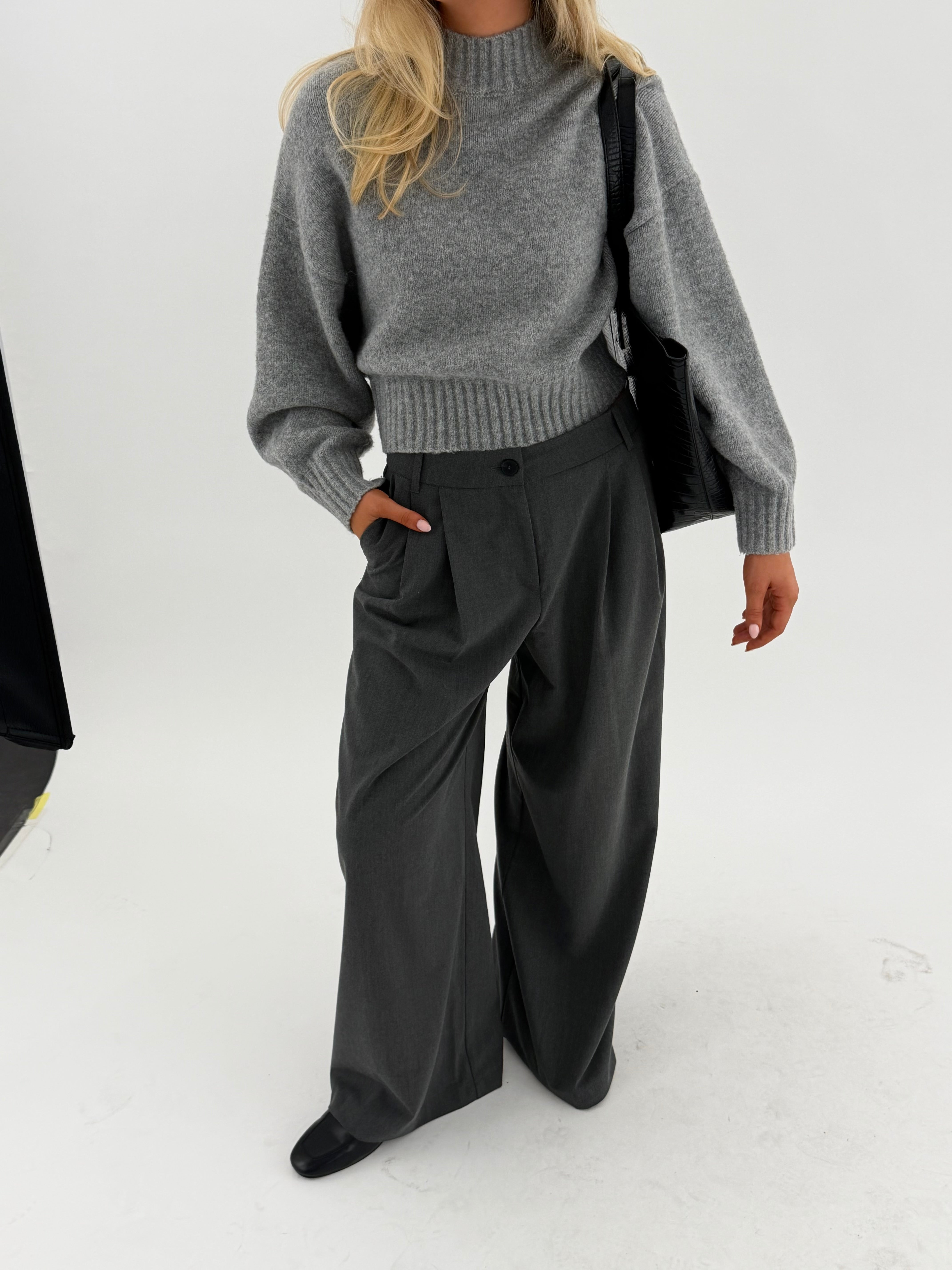 VMSTELLA Trousers - Dark Grey Melange